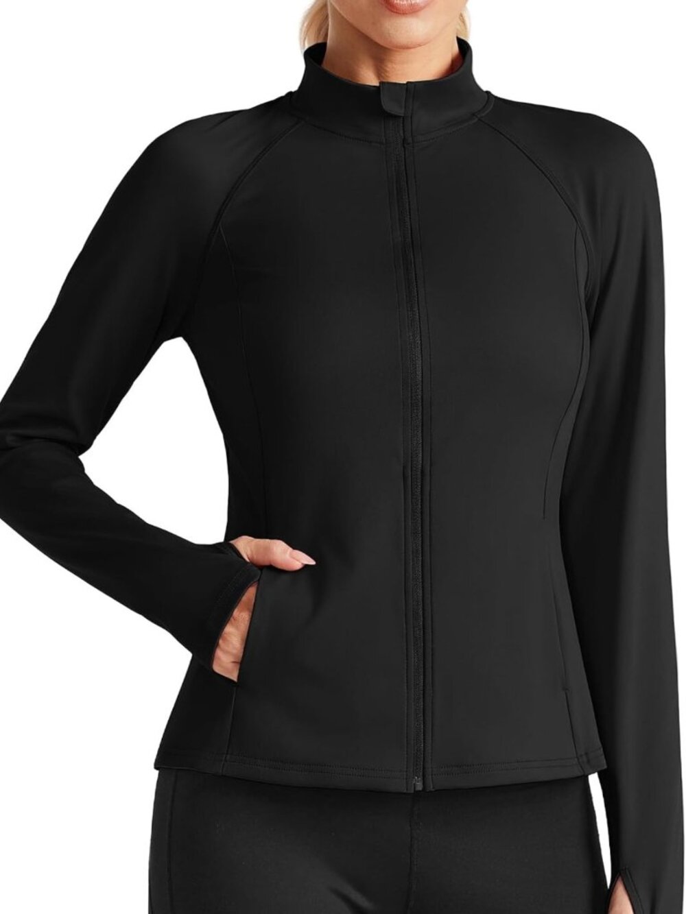 Stylish Women's Zip-Up Workout Jacket | Athletic Outerwear with 4 Pockets